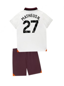 Manchester City Matheus Nunes #27 Replika Borta Kläder Barn 2023-24 Kortärmad (+ byxor)